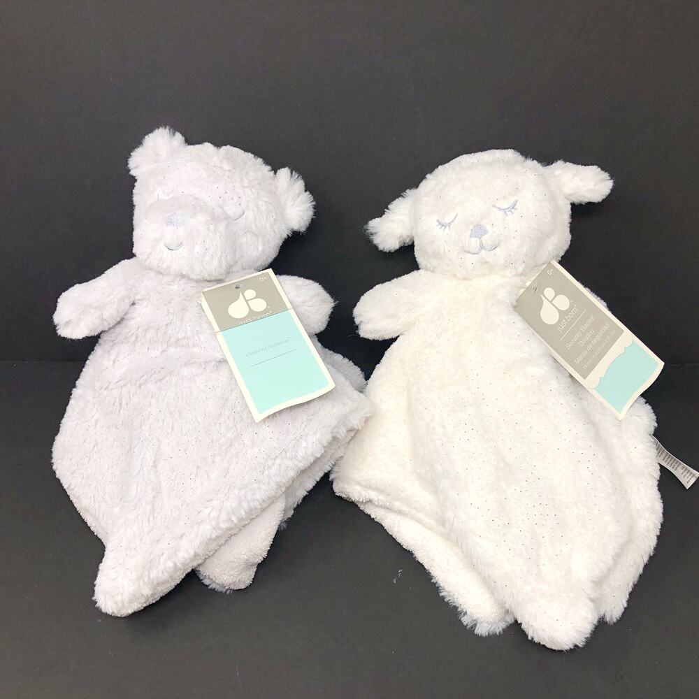 Baby Lovey Lot Bear Lamb Rattle Plush Just Born Set Sparkle Glitter Plush NWT